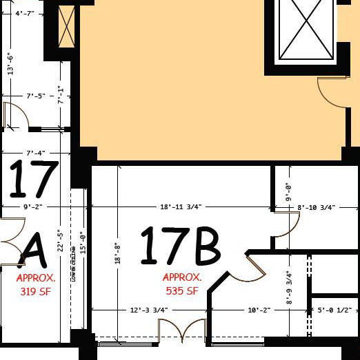 Floor plan for space 17 for lease in the Holiday Center